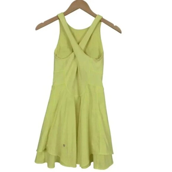 Lululemon Court Crush Dress Electric Lemon Tennis Pickle Ball Size 4 - Picture 5 of 12